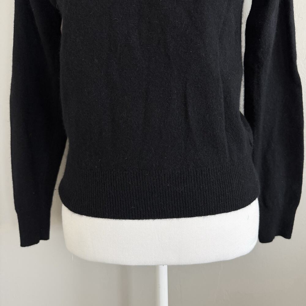 Vintage 80’s Lambswool Angora Women’s Sweater Small Black Sequins Shoulder Pads - Picture 3 of 12
